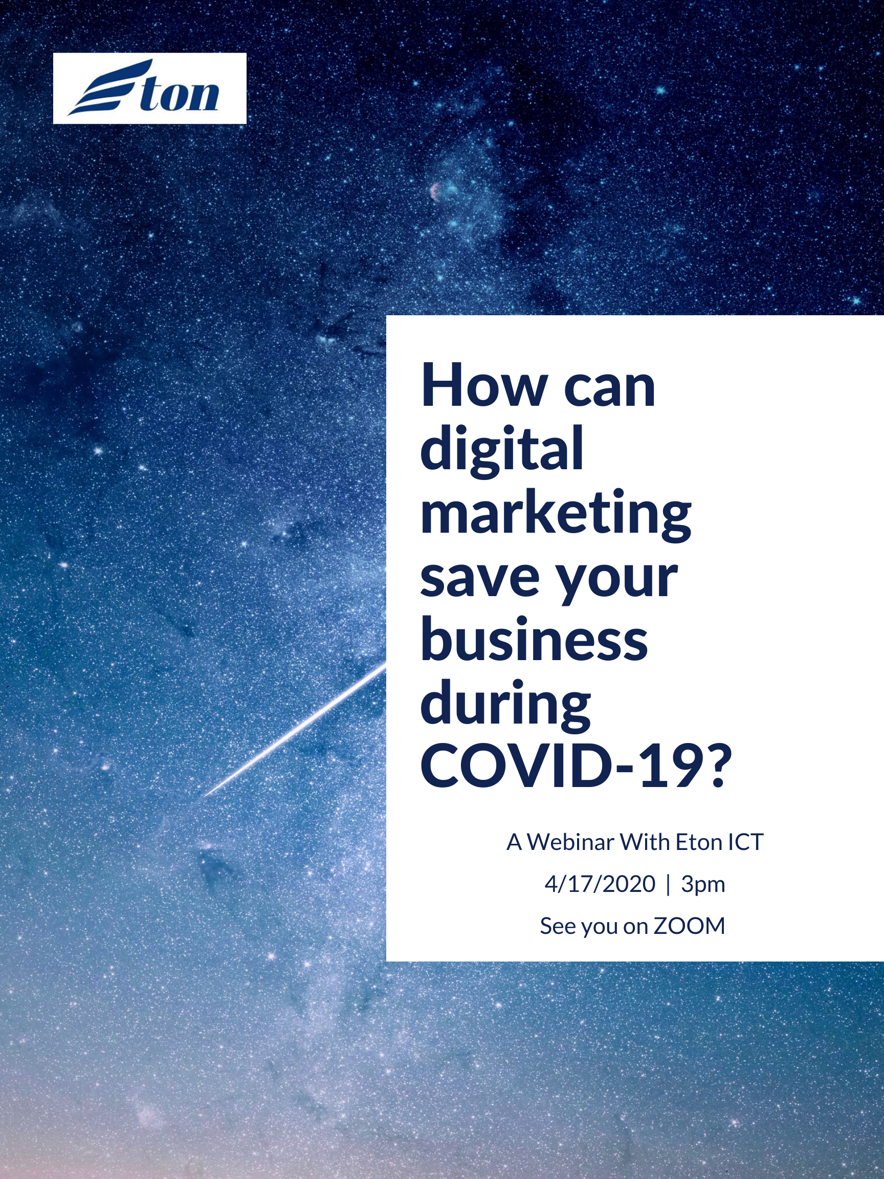 Eton Webinar : How can Digital Marketing Save Your Business during COVID-19